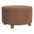 thumbnail image 1 of HomePop Large Round Button Tufted Storage Ottoman, Spice Velvet, 1 of 6