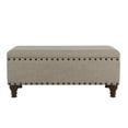 thumbnail image 1 of HomePop Large Storage Bench with Nailhead Trim, 42"W x 18"D x 18"H, Brown, 1 of 12
