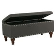 thumbnail image 1 of HomePop Large Storage Bench with Nailhead Trim, 42"W x 18"D x 18"H, Charcoal, 1 of 6