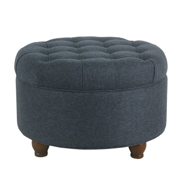 HomePop Large Tufted Round Storage Ottoman, Multiple Colors