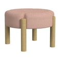 thumbnail image 1 of HomePop Luna Round Upholstered Ottoman, Pink Boucle, 1 of 8