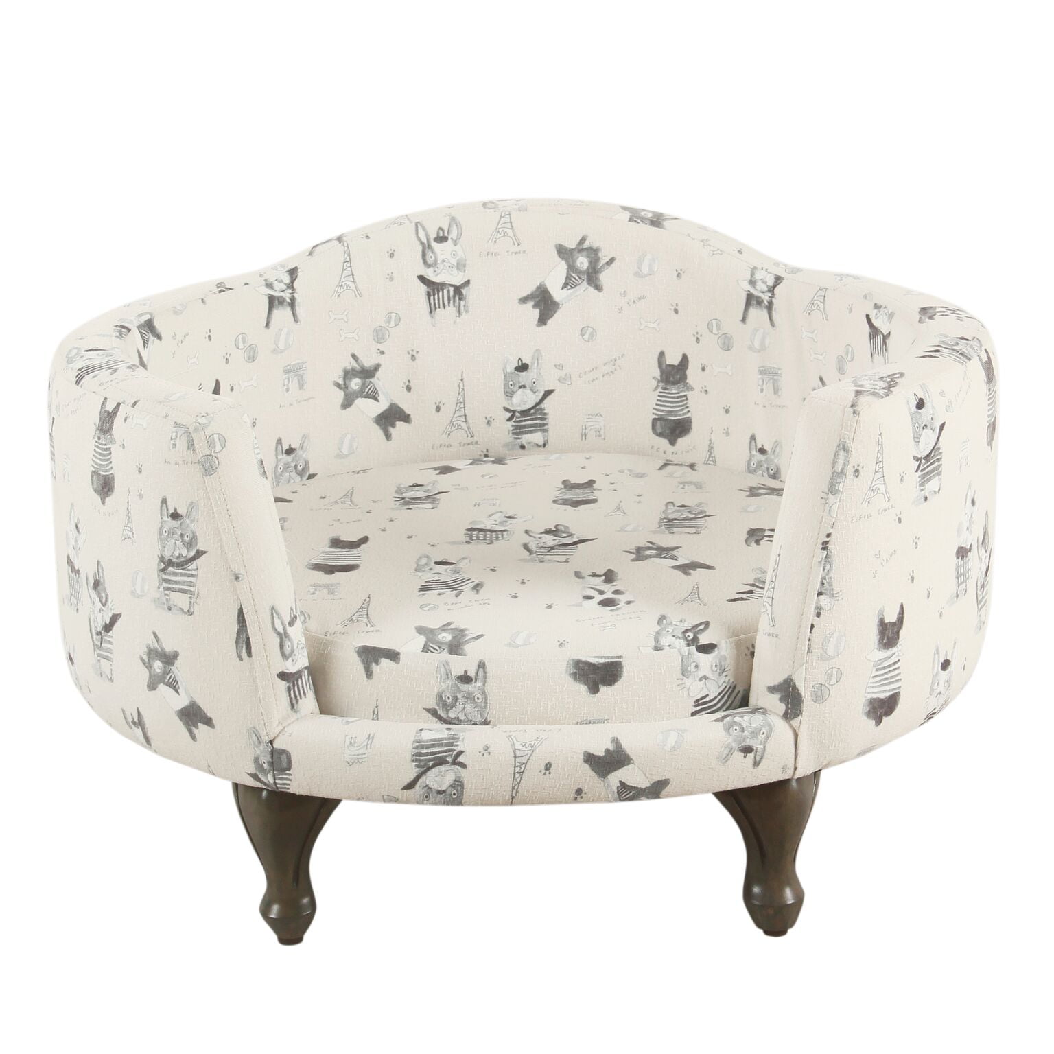 HomePop Pet Bed, French Bulldog Print