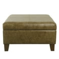 thumbnail image 1 of HomePop Luxury Transitional Faux Leather Storage Ottoman in Distressed Brown, 1 of 8