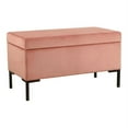thumbnail image 1 of HomePop Medium Storage Bench with Metal Legs, 32"W x 16.5"D x 17.5"H, Blush Velvet, 1 of 12