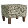 thumbnail image 1 of HomePop Medium Storage Ottoman with Hinged Lid, Brown Jacobean Print, 1 of 8