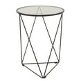 thumbnail image 1 of HomePop Metal Accent Table Triangle Black Base Round Mirror Top, 1 of 5
