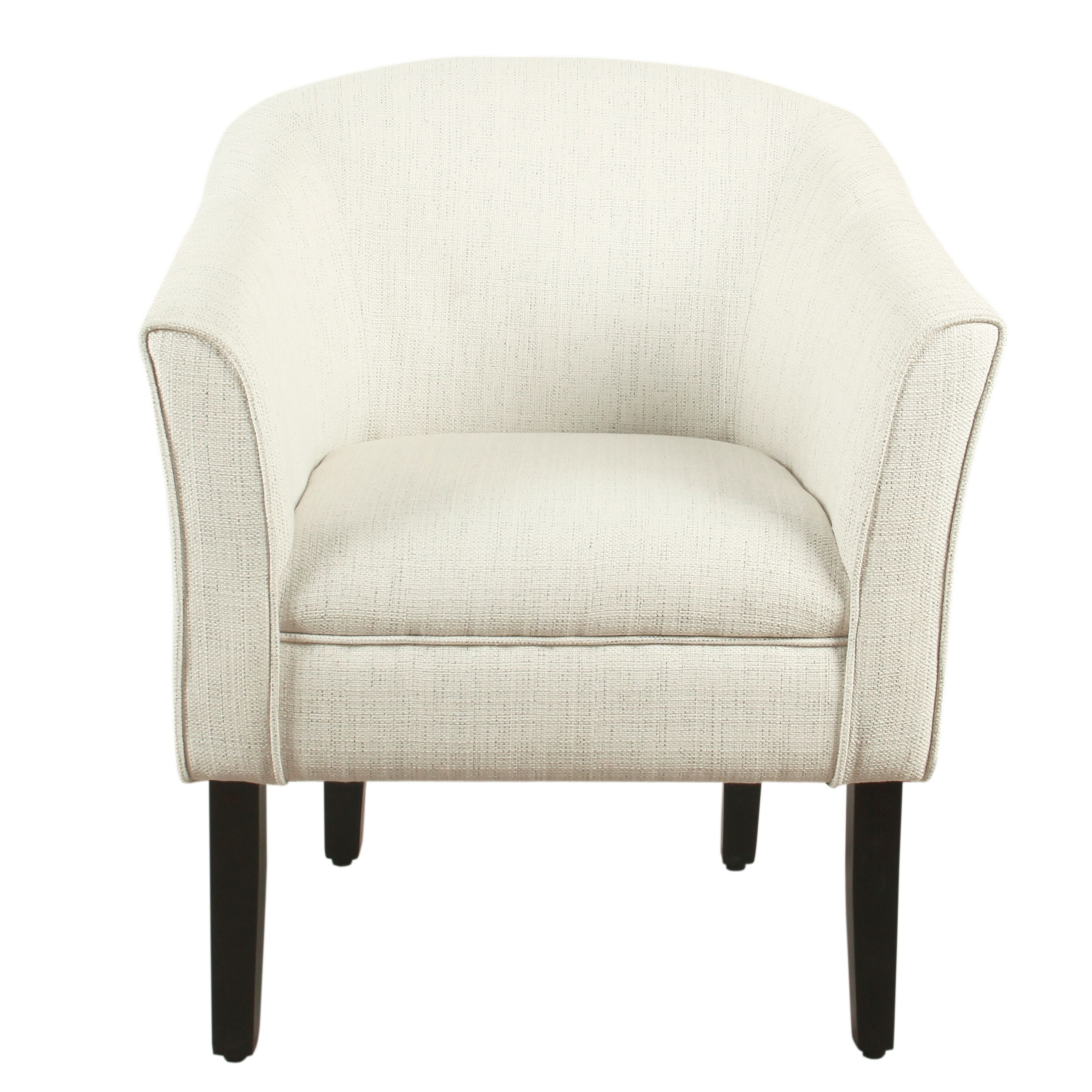 Modern White and Black Barrel Accent Chair