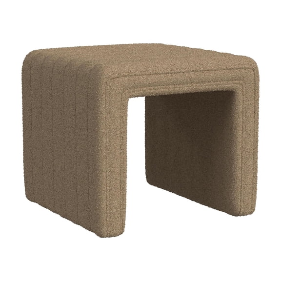 HomePop Modern Channel Ottoman, Brown Boucle