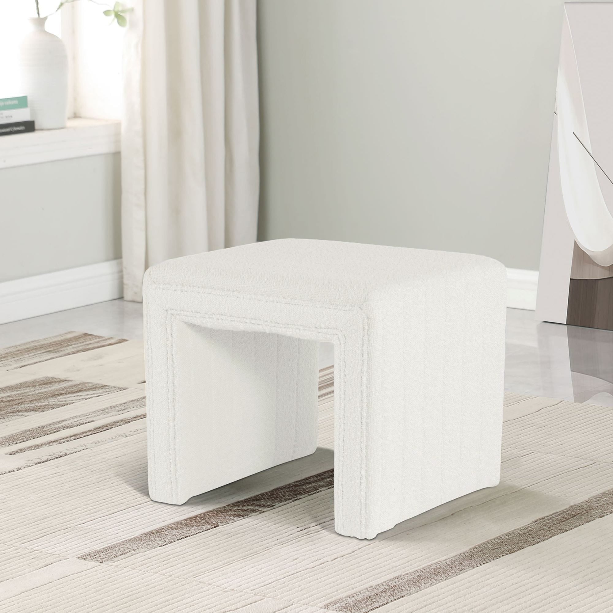 HomePop Modern Channel Ottoman, Cream Boucle - Walmart.com