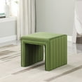 thumbnail image 1 of HomePop Modern Channel Ottoman, Green Velvet, 1 of 10