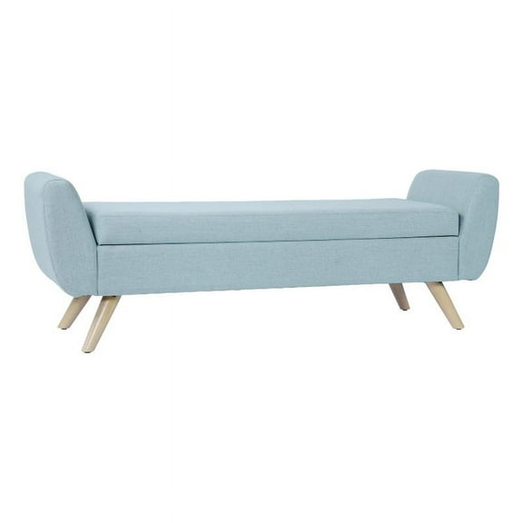 HomePop Modern Storage Bench, 60"W x 18"D x 21"H, French Blue