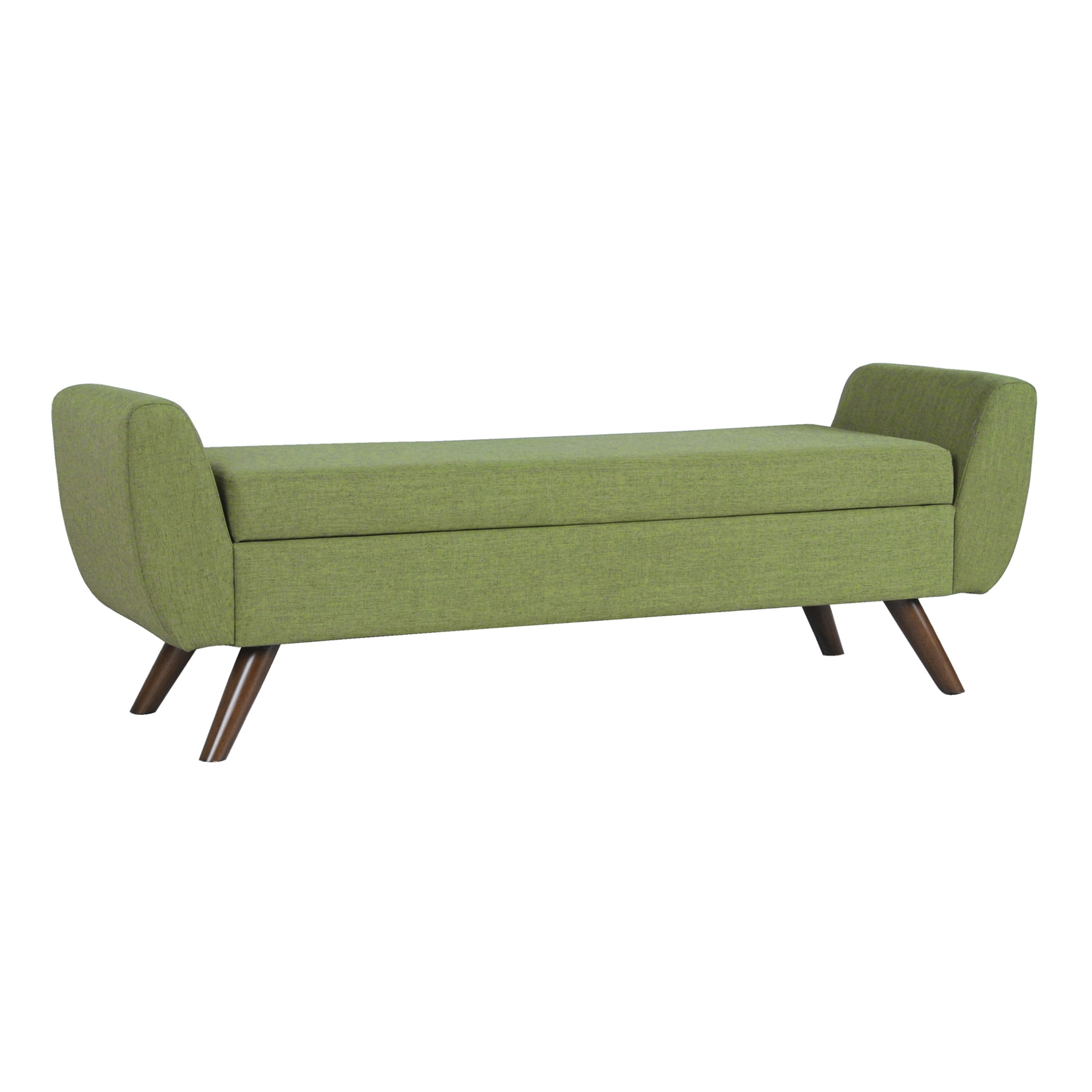 HomePop Modern Storage Bench, 60"W x 18"D x 21"H, Olive Green
