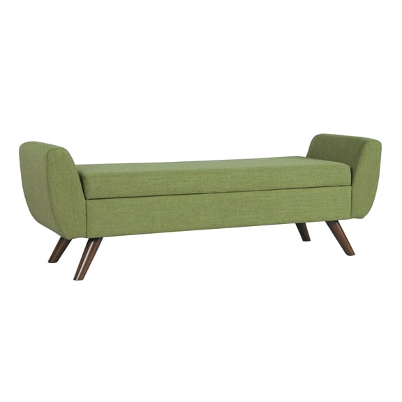 HomePop Modern Storage Bench, 60"W x 18"D x 21"H, Olive Green