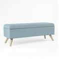 thumbnail image 1 of HomePop Modern Tufted Storage Bench, 48"W x 16.25"D x 18.5"H, French Blue, 1 of 12