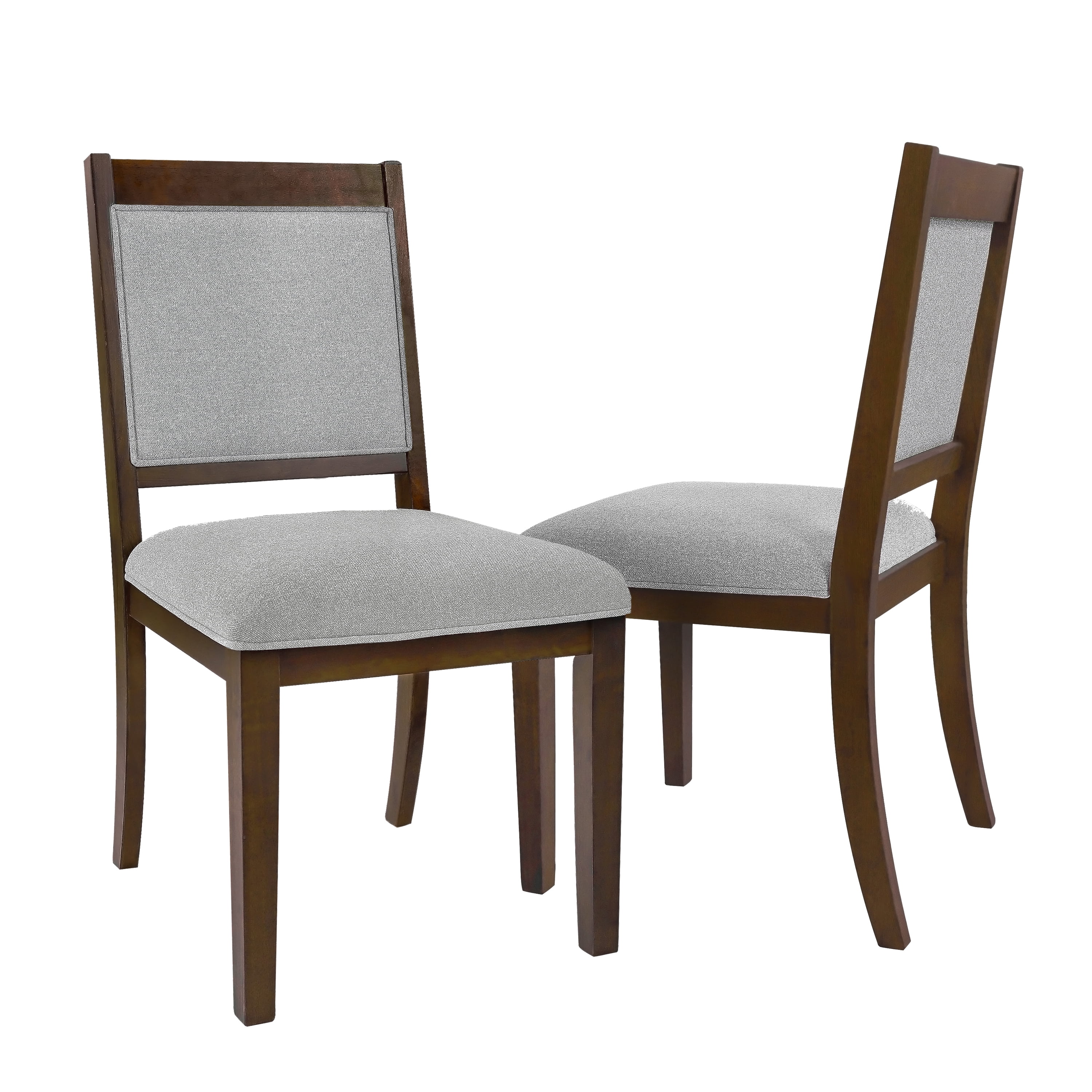HomePop Open Back Upholstered Dining Chair, Set of 2, Gray