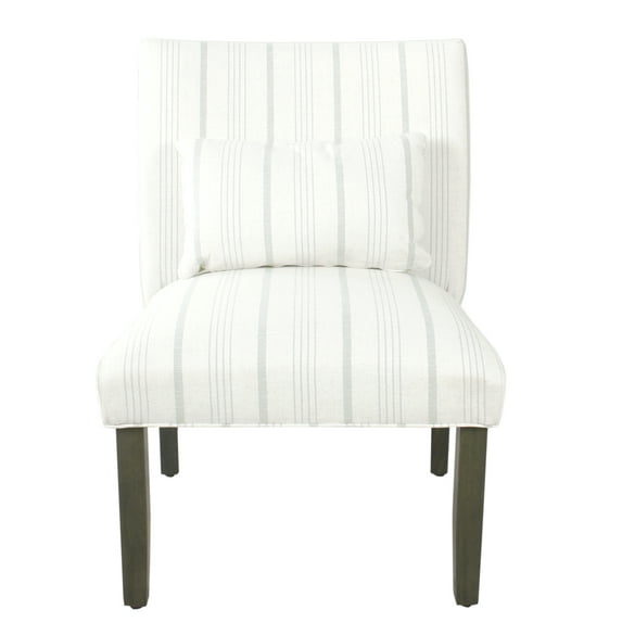 HomePop Parker Accent Chair and Pillow, White Striped
