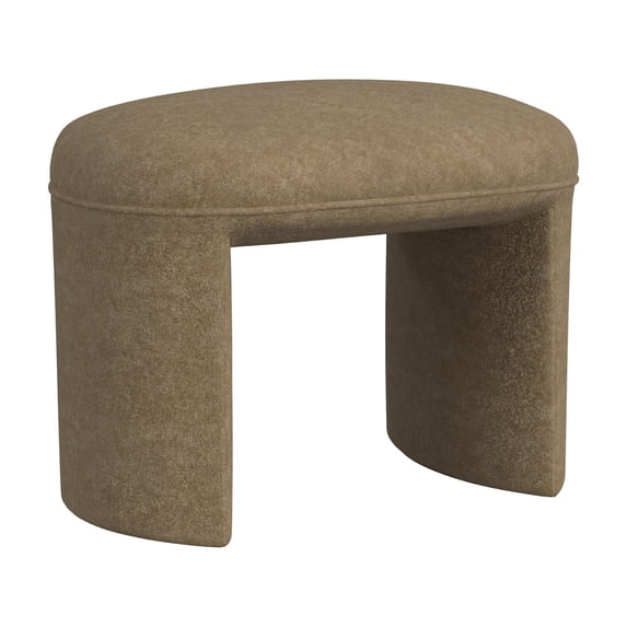 HomePop Quinn Upholstered Ottoman, Mocha Velvet