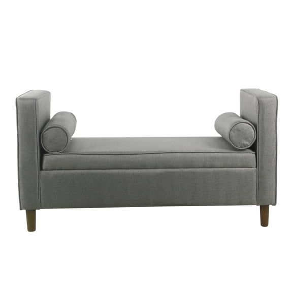 HomePop Rimo Upholstered Storage Bench - Gray