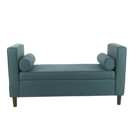 HomePop Rimo Upholstered Storage Bench - Teal