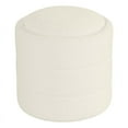 thumbnail image 1 of HomePop Round Storage Ottoman, Cream Boucle, 1 of 8