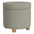 thumbnail image 1 of HomePop Round Storage Ottoman, Fawn Velvet, 1 of 6
