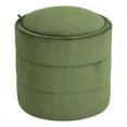 thumbnail image 1 of HomePop Round Storage Ottoman, Green Velvet, 1 of 9