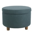 thumbnail image 1 of HomePop Round Storage Ottoman, 1 of 7