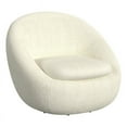 thumbnail image 1 of HomePop Round Swivel Accent Chair, White Sherpa, 1 of 8