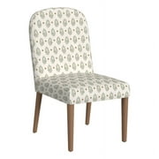 HomePop Rounded Back Upholstered Dining Chair, Sage Paisley Medallion Print