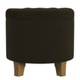 thumbnail image 1 of HomePop Small Round Button Tufted Storage Ottoman, Chocolate Brown Velvet, 1 of 10