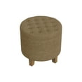 thumbnail image 1 of HomePop Small Round Button Tufted Storage Ottoman, Mocha Velvet, 1 of 8