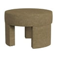 thumbnail image 1 of HomePop Sophia Round Upholstered Ottoman, Mocha Velvet, 1 of 10