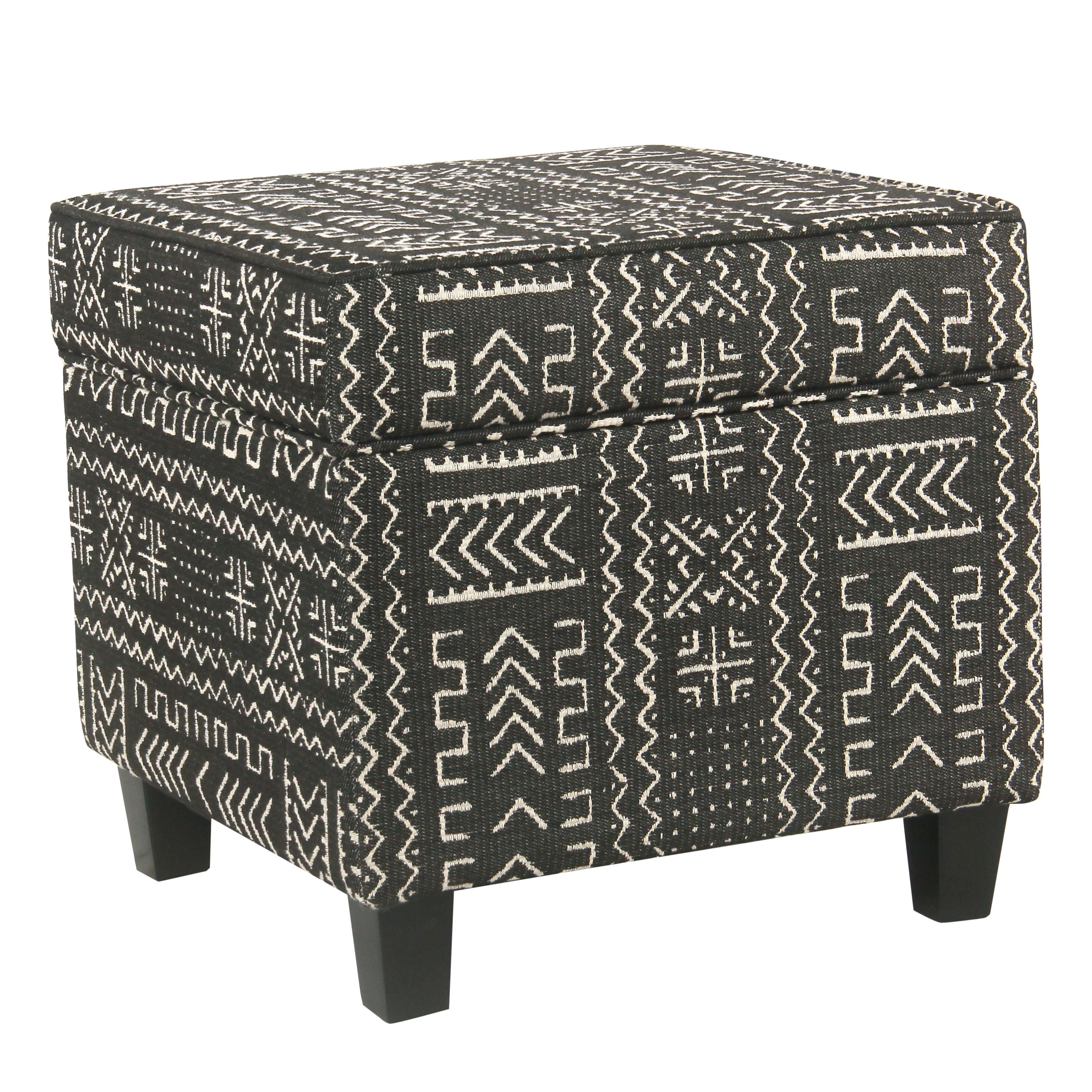 HomePop Square Ottoman with Lift Off Top