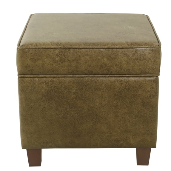 HomePop Square Ottoman with Lift Off Top, Multiple Colors