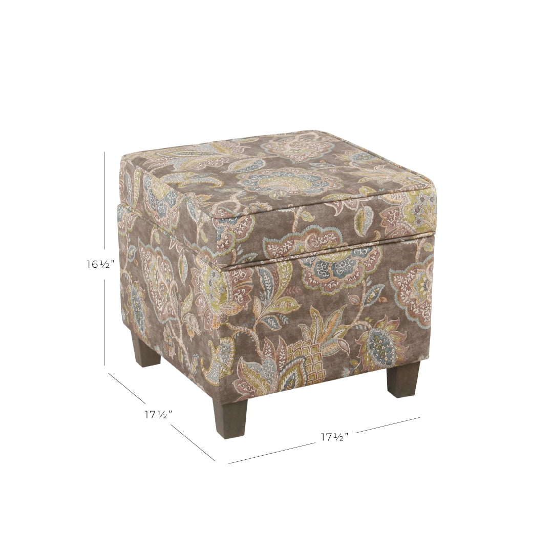 HomePop Square Ottoman with Lift Off Top, Multiple Colors
