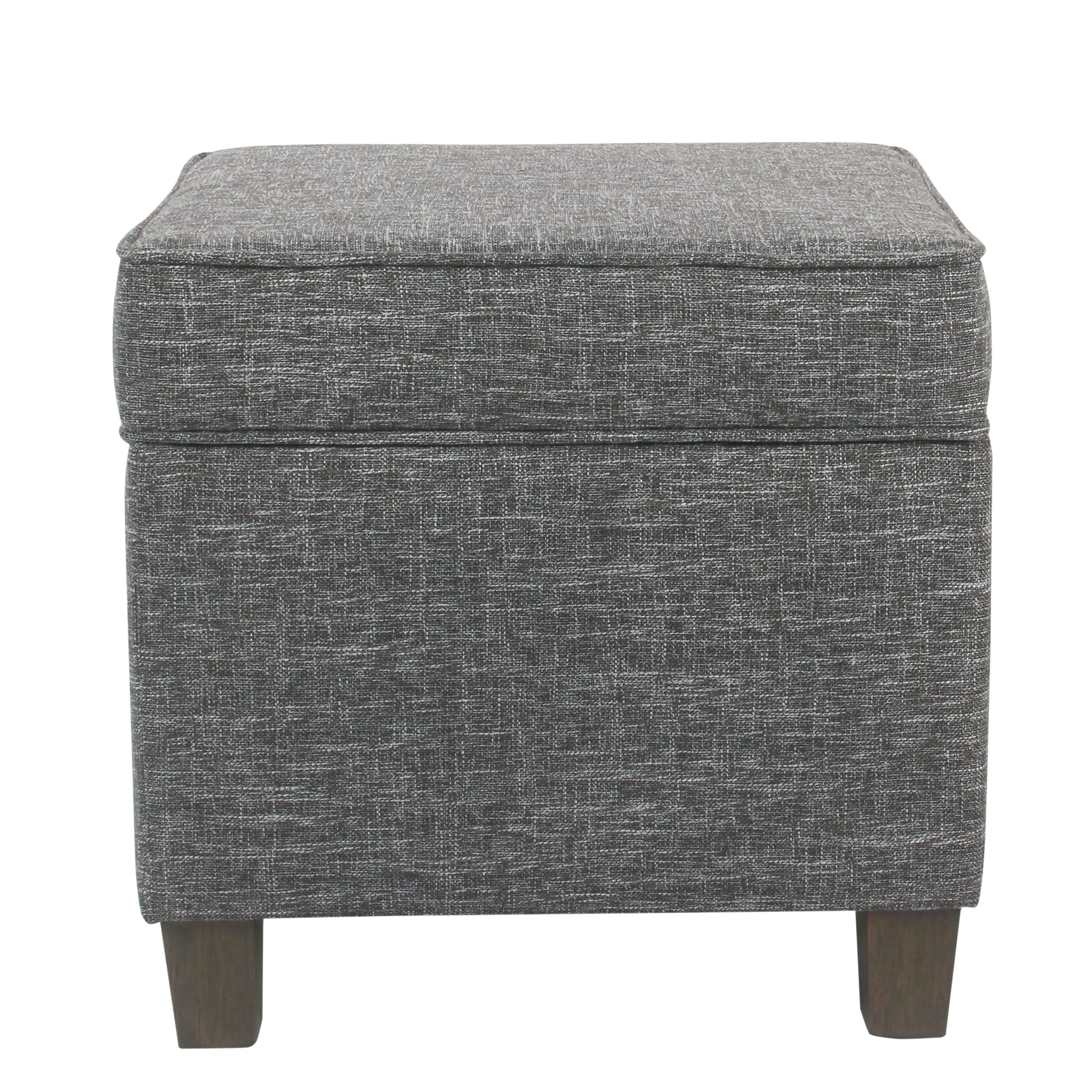 HomePop Square Ottoman with Lift Off Top, Multiple Colors