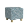 thumbnail image 1 of HomePop Square Storage Ottoman, Blue/Cream Modern Floral Print, 1 of 9
