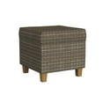thumbnail image 1 of HomePop Square Storage Ottoman, Brown Window Pane Print, 1 of 10