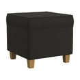 thumbnail image 1 of HomePop Square Storage Ottoman, Chocolate Brown Velvet, 1 of 10