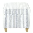thumbnail image 1 of HomePop Square Transitional Wood and Fabric Ottoman with Lift Off Lid in Blue, 1 of 11