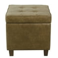 thumbnail image 1 of HomePop Square Tufted Storage Ottoman - Distressed Brown Faux Leather, 1 of 8