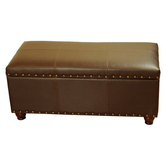 HomePop Storage Cocktail Bench, Brown