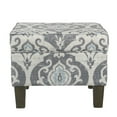 thumbnail image 1 of HomePop Suri Transitional Fabric Storage Ottoman with Slate Pattern in Blue, 1 of 6