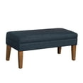 thumbnail image 1 of HomePop Textured Decorative Storage Bench with Easy Access Hinged Lid and Wood Legs, Dark Blue, 1 of 14