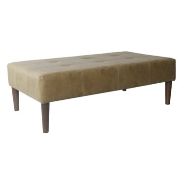 HomePop Tufted Coffee Table Ottoman - Light Brown Vegan Leather