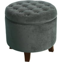 HomePop Tufted Round Ottoman with Storage, Multiple Colors