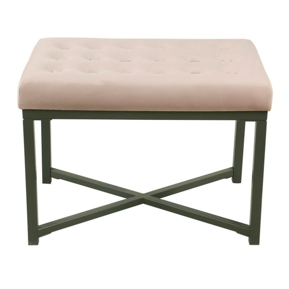 HomePop Tufted Velvet Ottoman - Pink