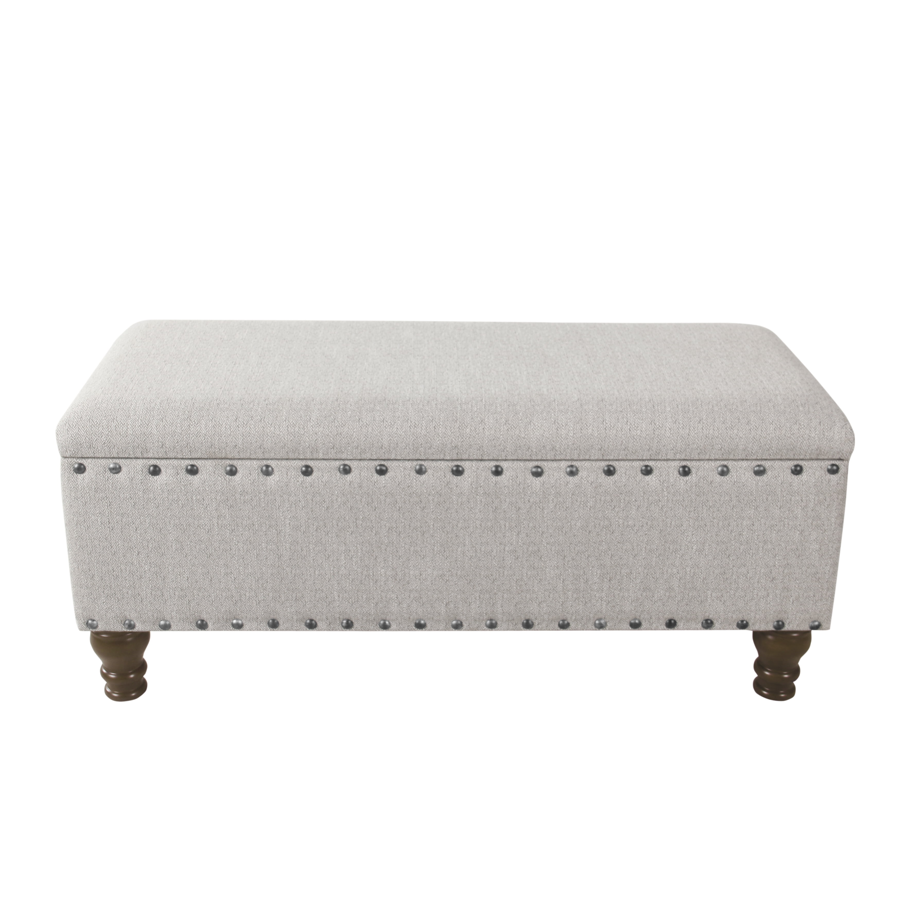 HomePop Upholstered Storage Bench, Brown