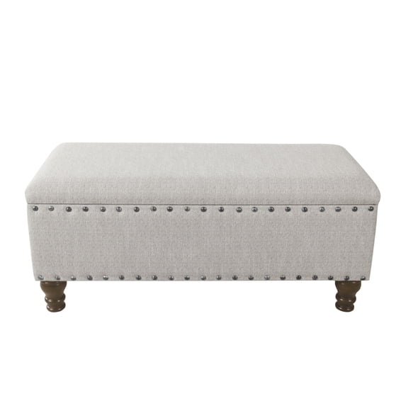 HomePop Upholstered Storage Bench, Brown