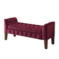 thumbnail image 1 of HomePop Velvet Tufted Storage Bench and Settee, Red, 1 of 2